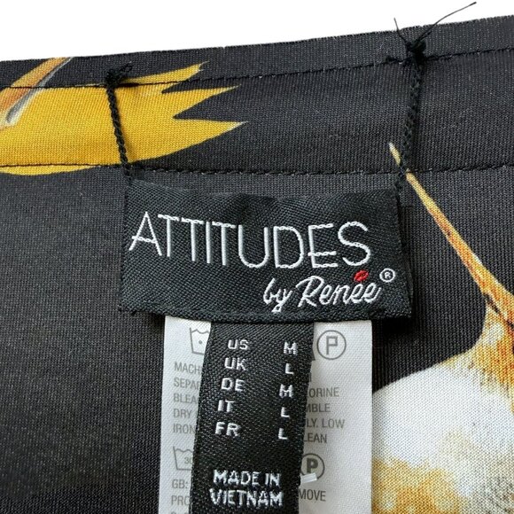 Attitudes zRenee Leopard Jacket Medium Reversible Bird Print Stretch Duster NWT - Picture 7 of 10